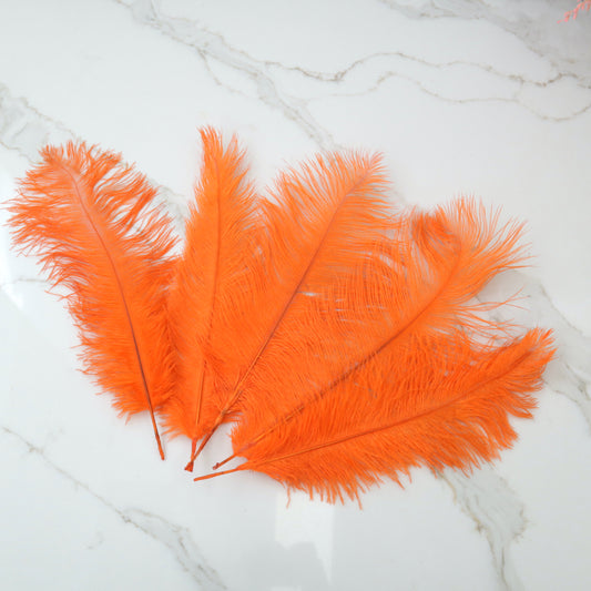 5 pcs Ostrich Feathers Orange