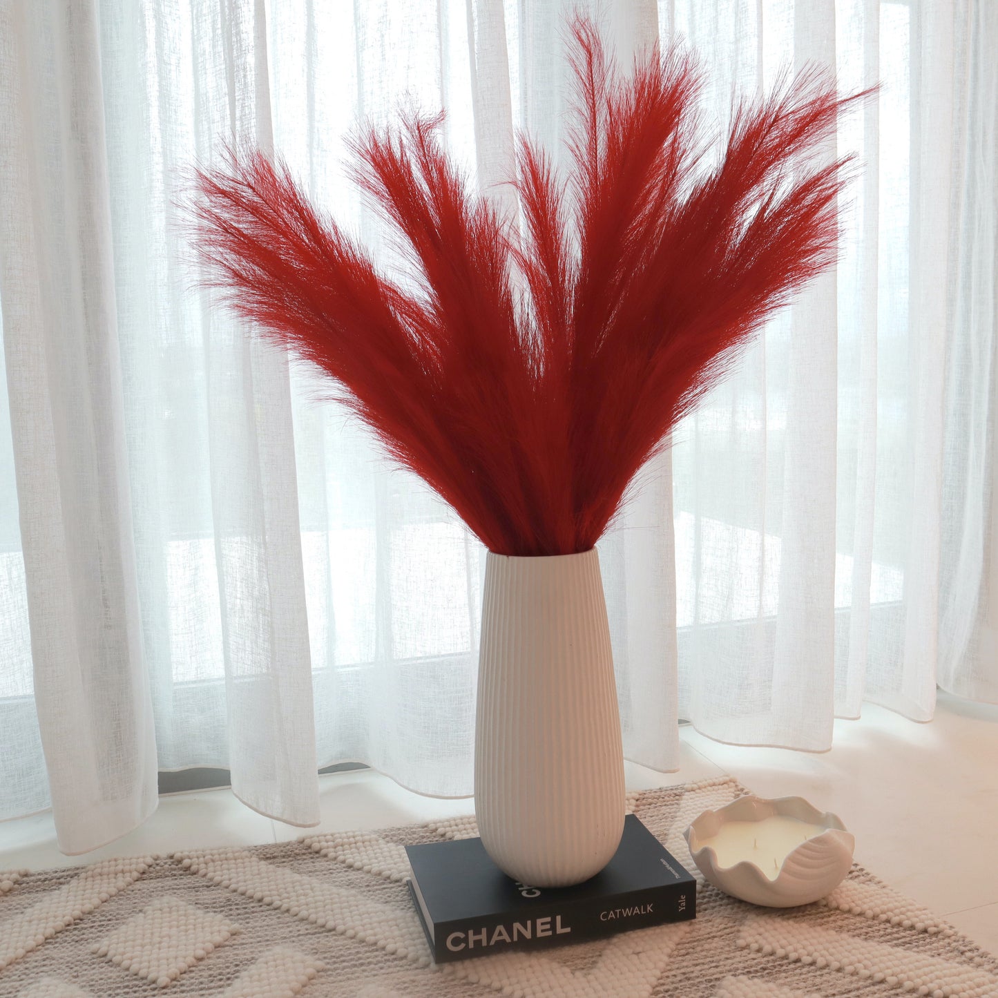 Artificial Pampas Grass Red