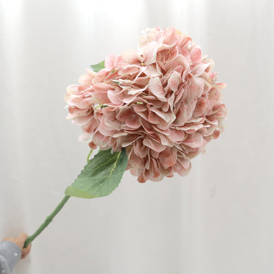 Silk Artificial Hydrangea Coral Peach