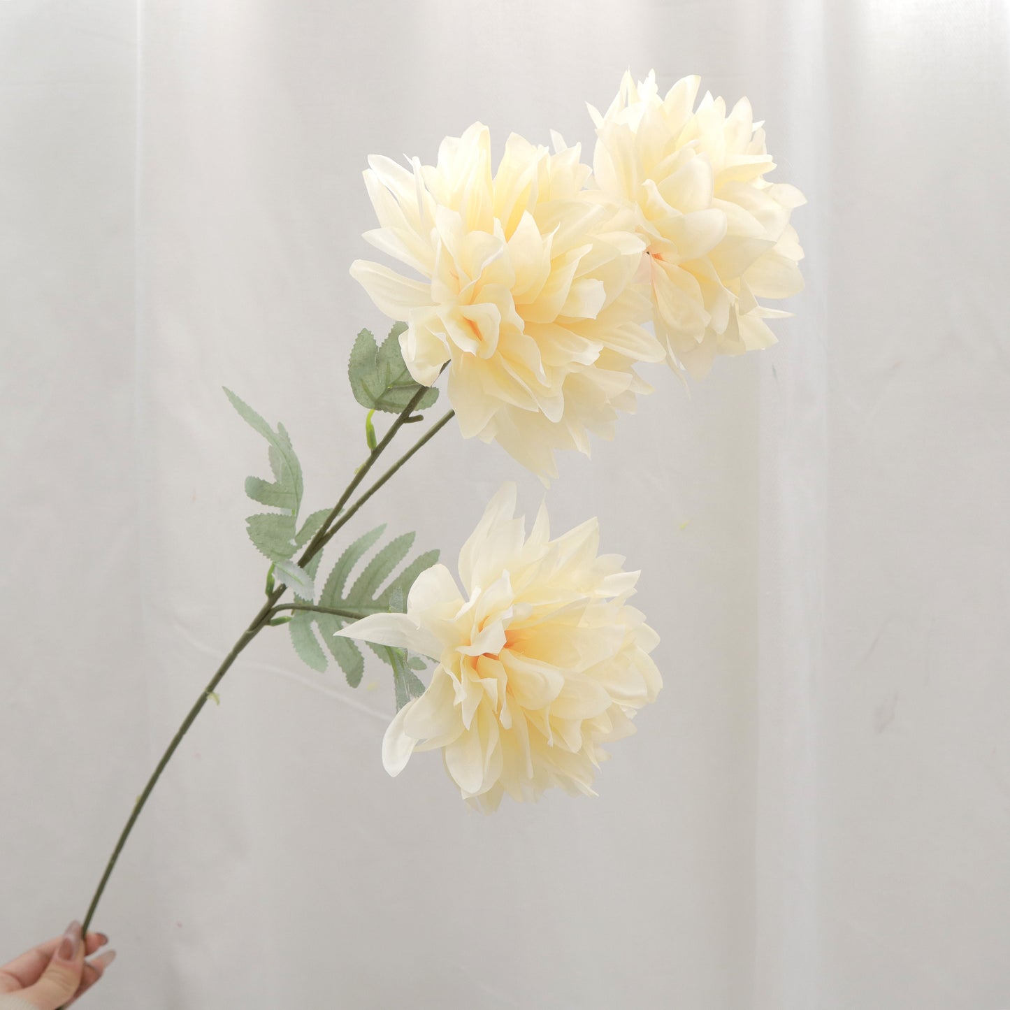 Artificial Silk Dahlia Champagne (3 heads)