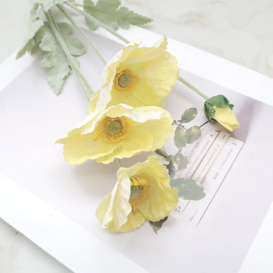 Artificial Real Touch Poppy Yellow